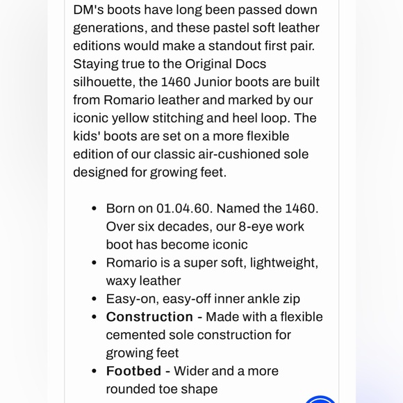 Dr. Martens Juniors Softy T Leather Boots Kids Size US2 UK1 EU33 - Picture 15 of 16